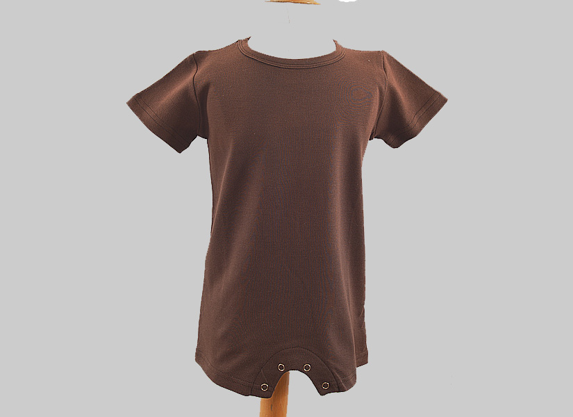 Chocolate Brown Boy Romper Snap Up