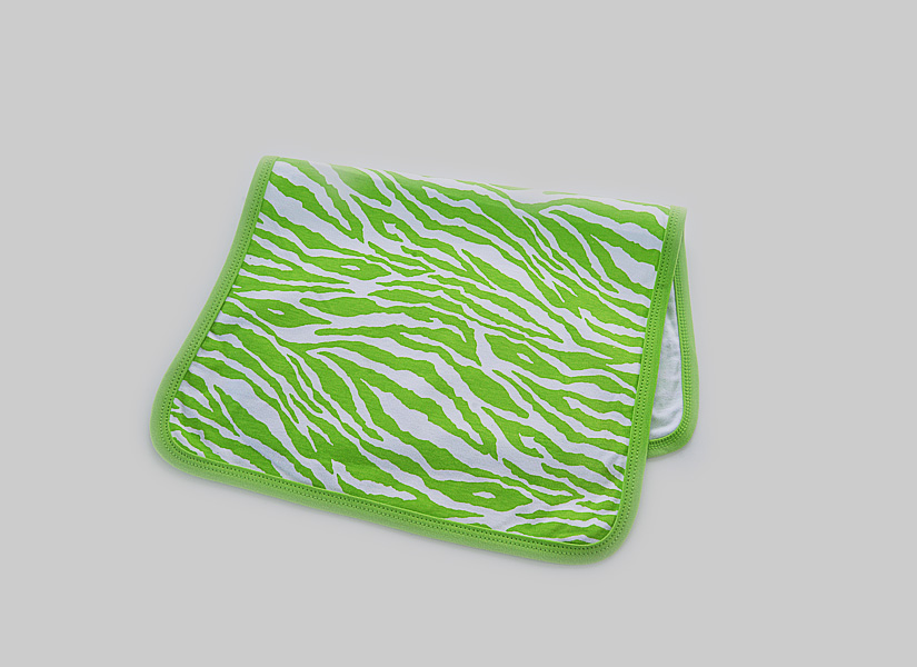 Hot Green Zebra Baby Burp Cloth