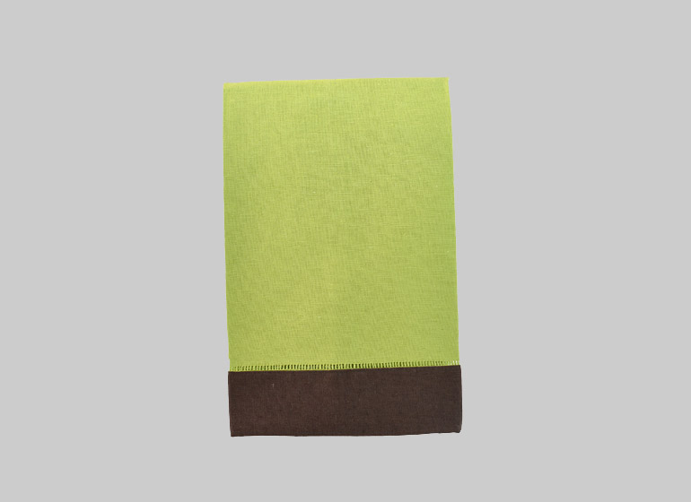 Hot Green & Brown Border. Guest Towel