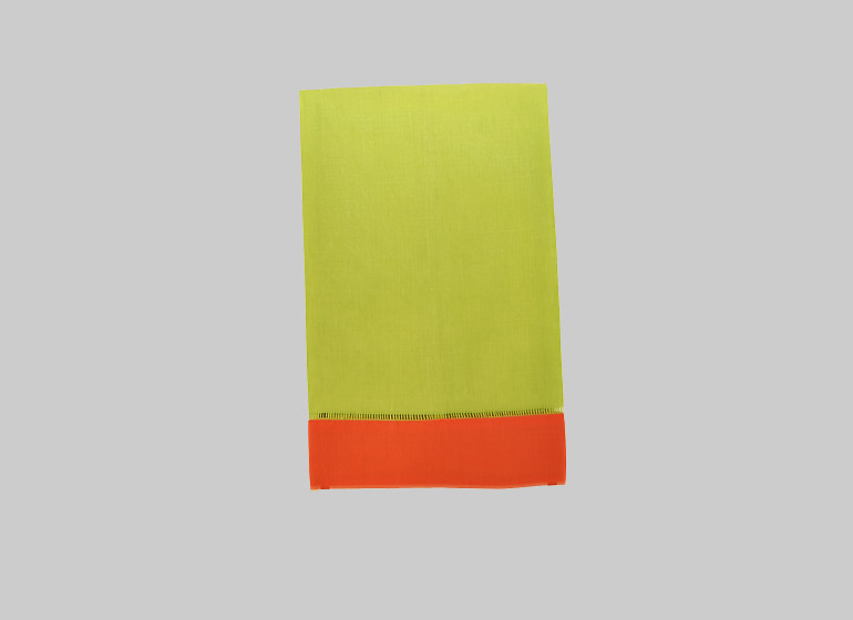 Hot Green with Hot Orange Guest Towel