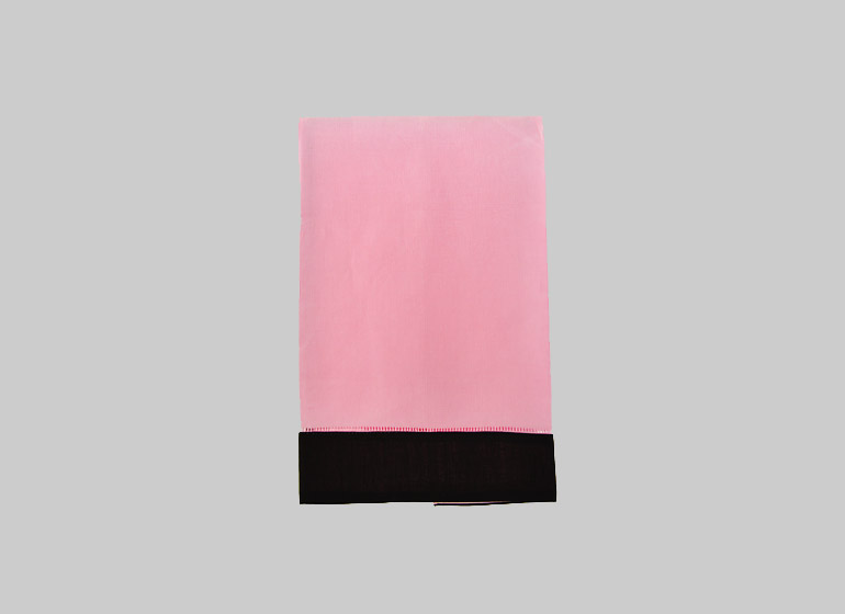 Pink with Black border guest towel