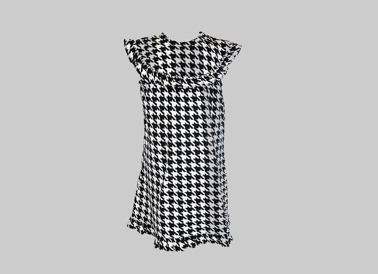 Houndstooth Sleeveless Gown, Girl Toddler