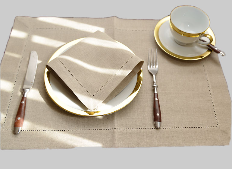 Linen Luncheon Napkin 12x12" Linen Flax Linen Color