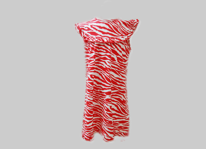 Dress Girl Toddler Sleeveless Red Zebra