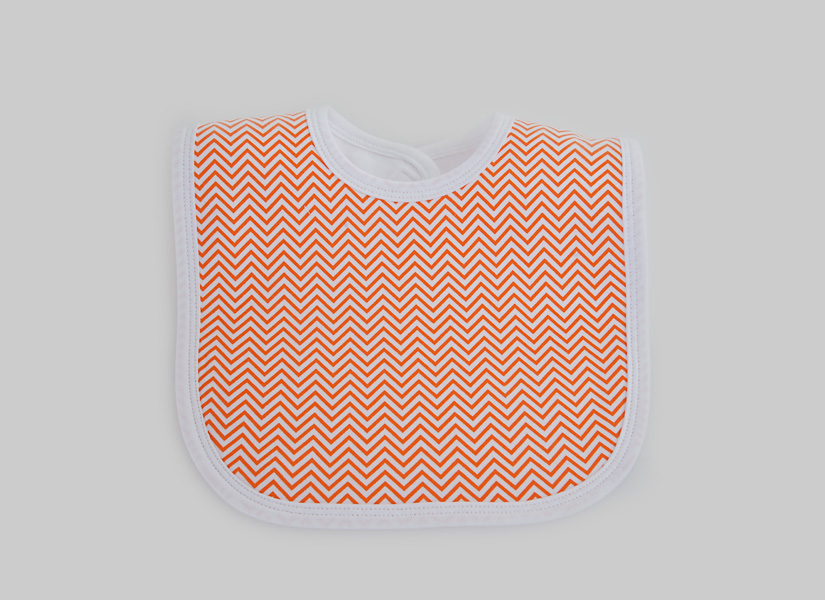 Orange Chevron Baby Bib Toddler Size