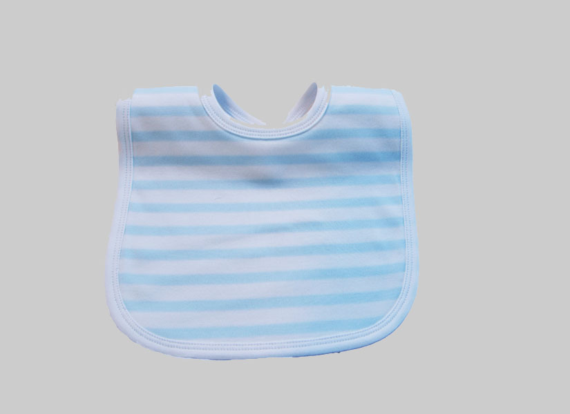 Baby Blue Striped. Bib Toddler Size