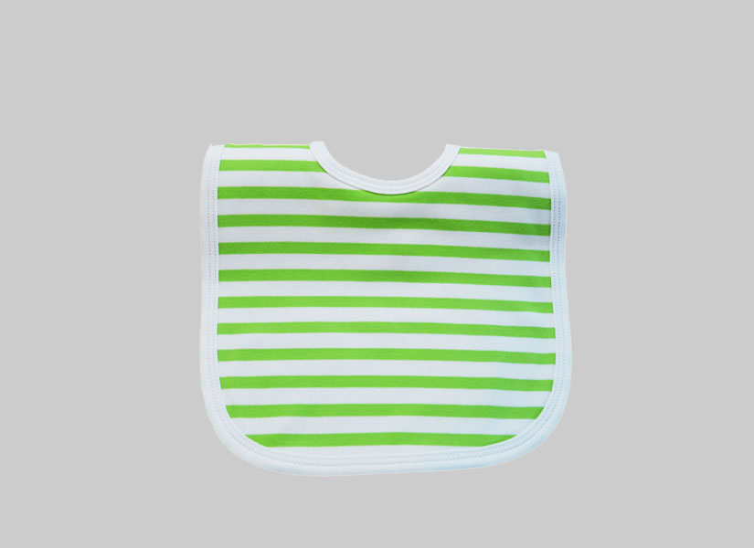 Hot Green striped, bib toddler baby bib