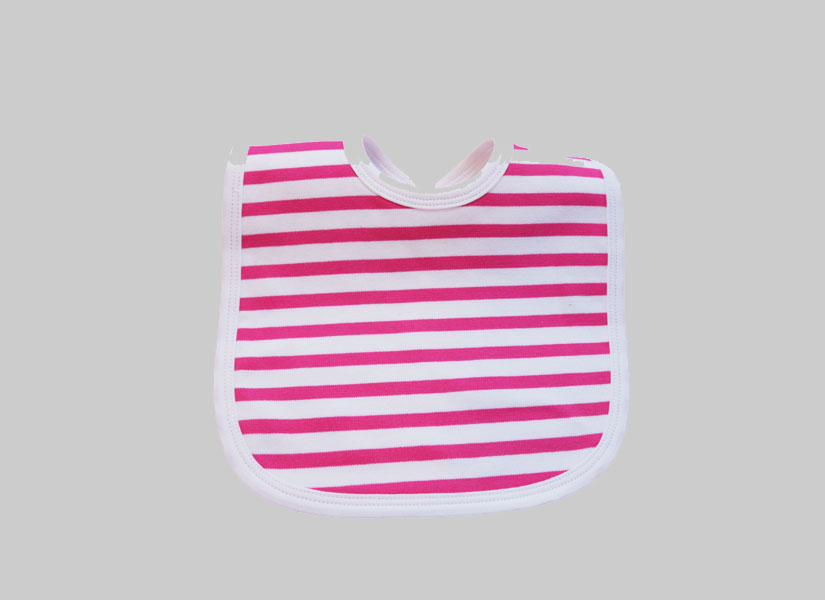 Hot Pink Striped. Bib Toddler Size