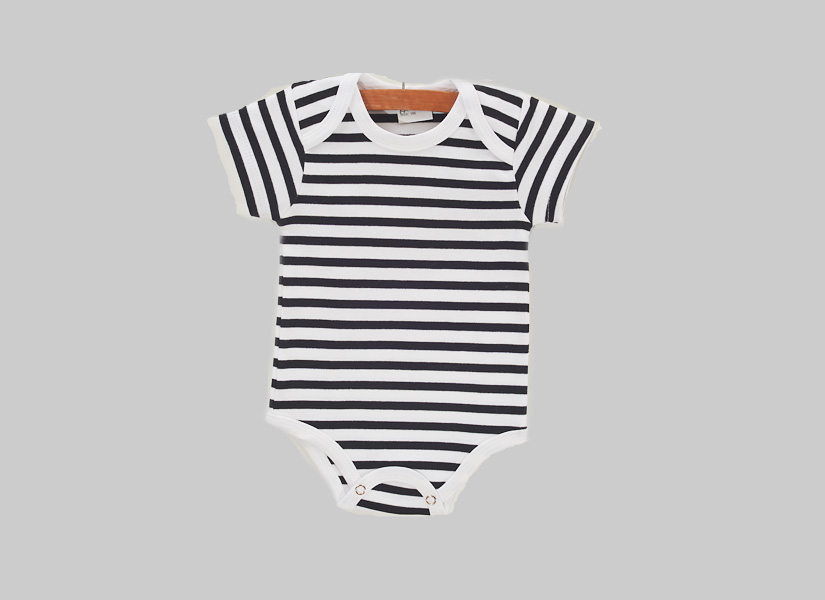 Black Color Striped, baby jumpsuit