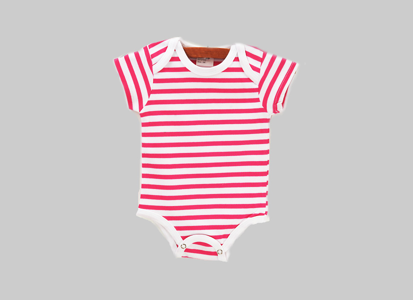 Hot Pink Striped, baby jumpsuit