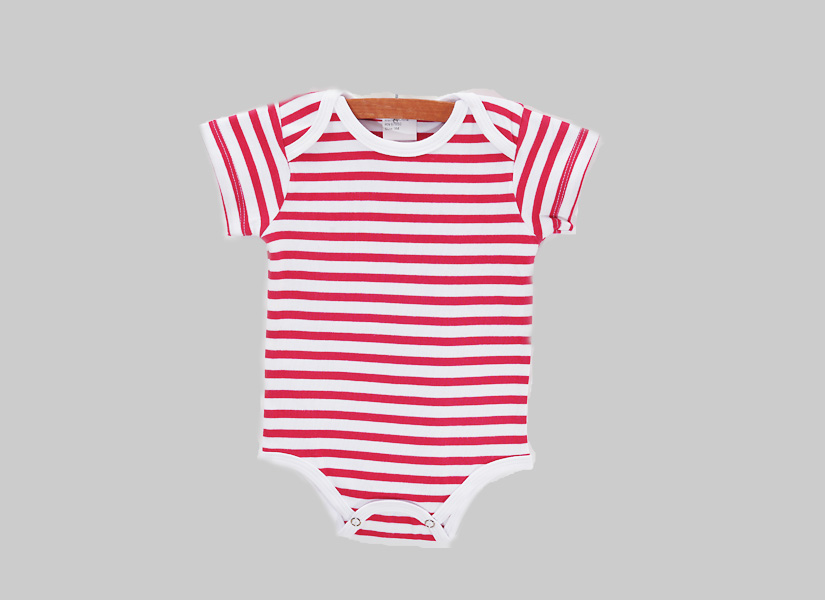 Baby Jumpsuit with Color Stripes.