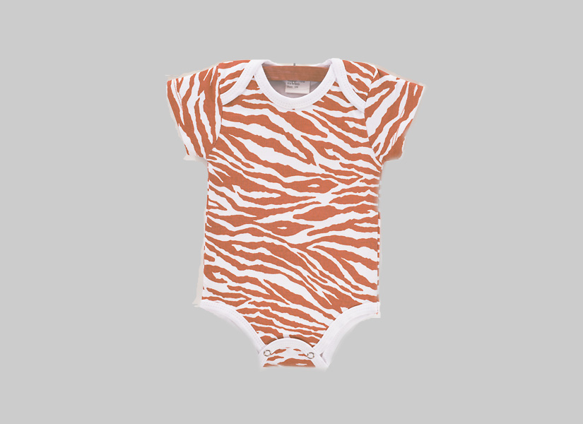 Burnt Orange Zebr, baby jumpsuit
