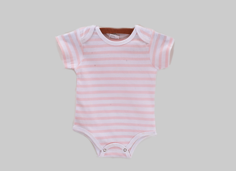 Baby Jumpsuit. Xmas Red Color Stripes. 3M, 6M, 9M & 12M