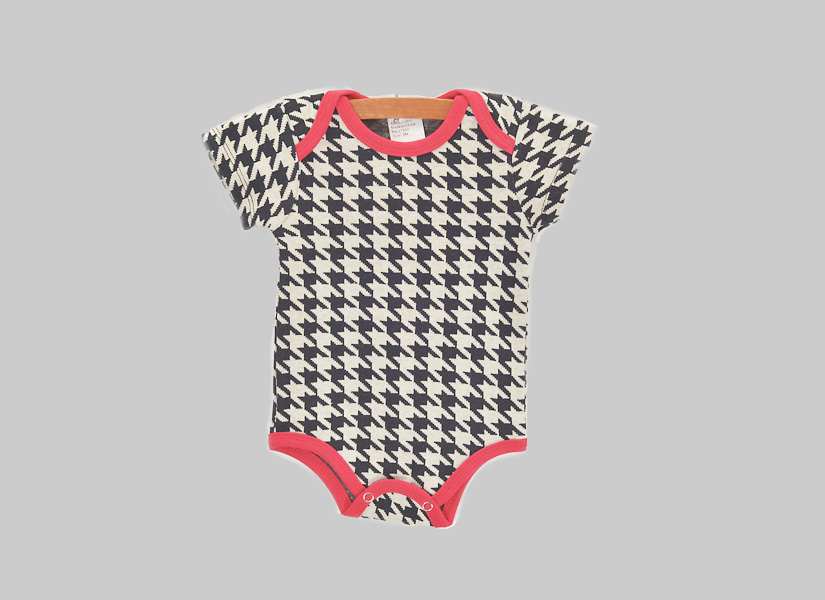 Houndstooth Red Trim Baby Jumpsuit