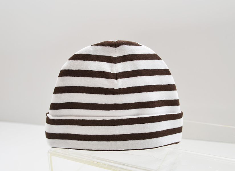 Chocolate Brown Striped, Baby Caps