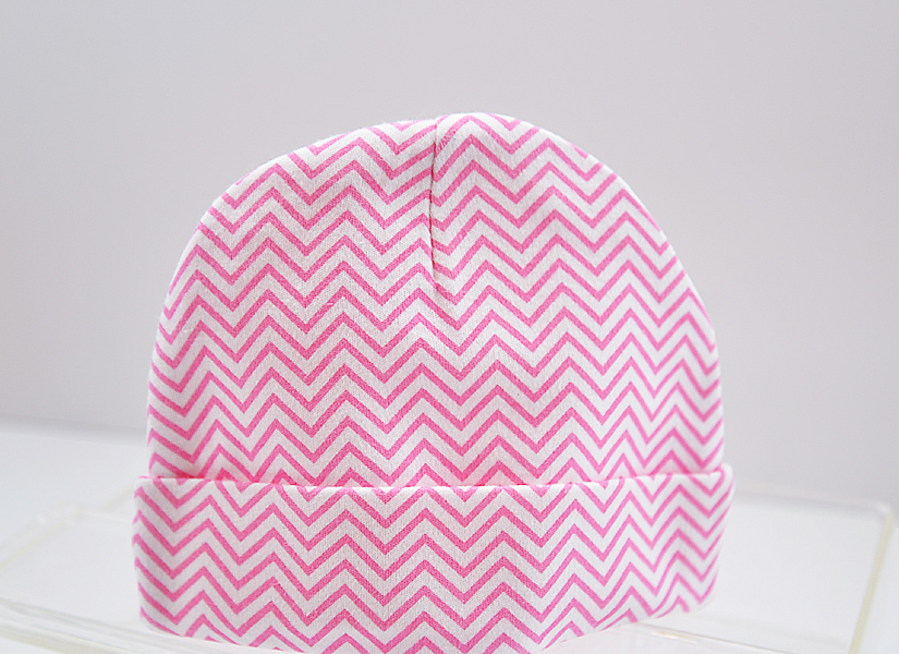 Hot Pink Chevron, Baby Cap