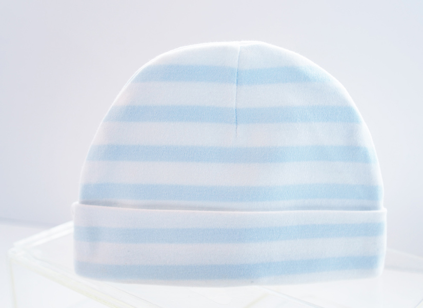 Pastel Blue Striped, Baby Caps