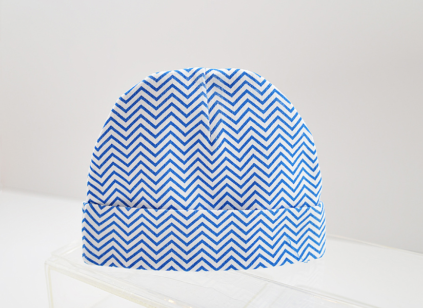 Royal Blue Chevron, Baby Caps