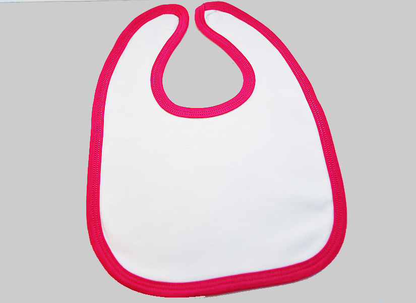 White with Hot Pink Trim. Bib Toddler Size