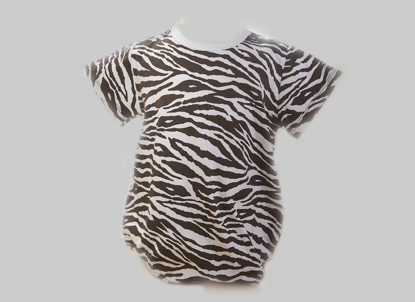 Brown Zebra Baby Romper