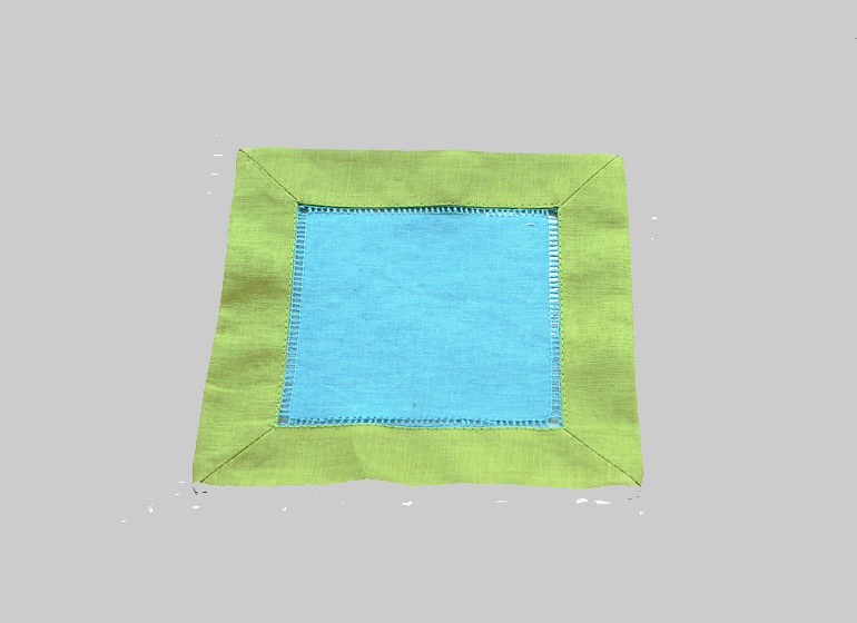 Aqua Blue & Hot Green Cocktail Napkin 6x6"