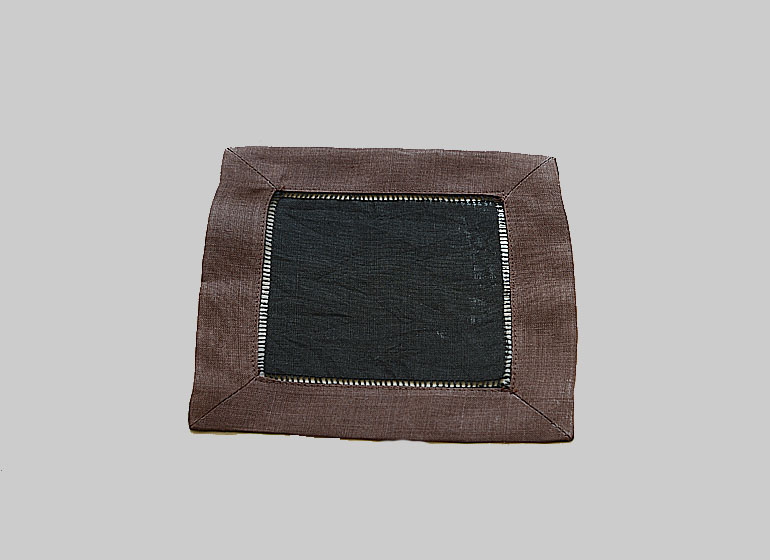 Black with Brown Color. Cocktail Napkin 6x6"