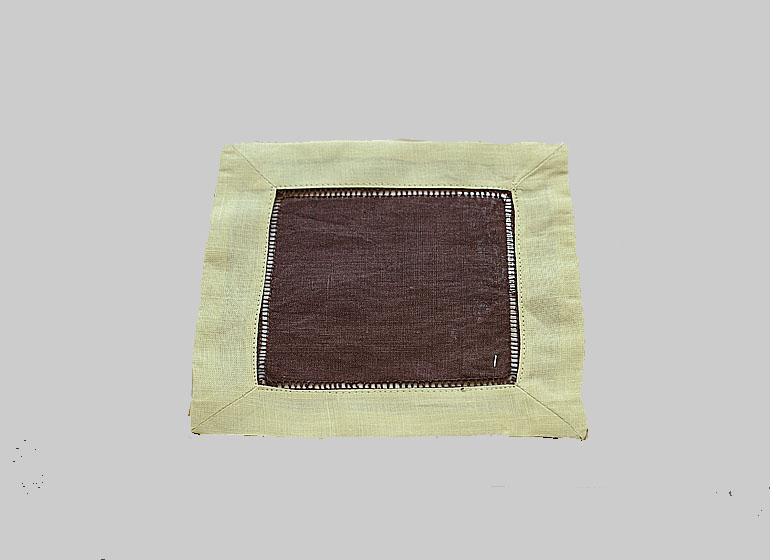 Brown & Mellow Green Color. Cocktail Napkin 6x6"