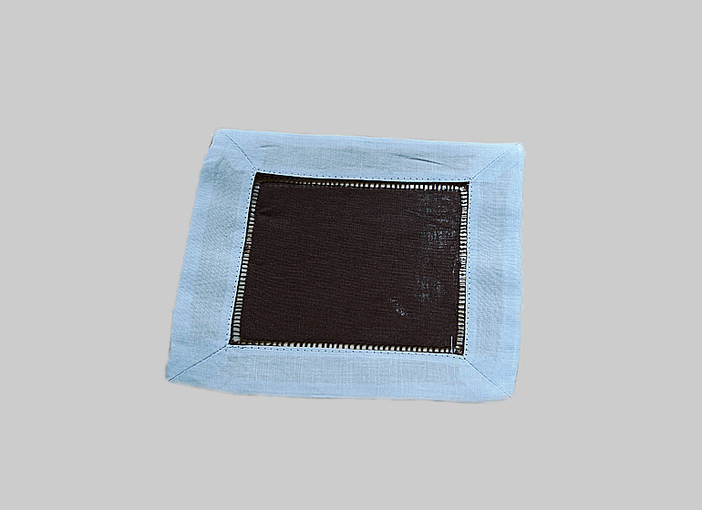 Brown with Light Blue Color. Cocktail Napkin 6x6"