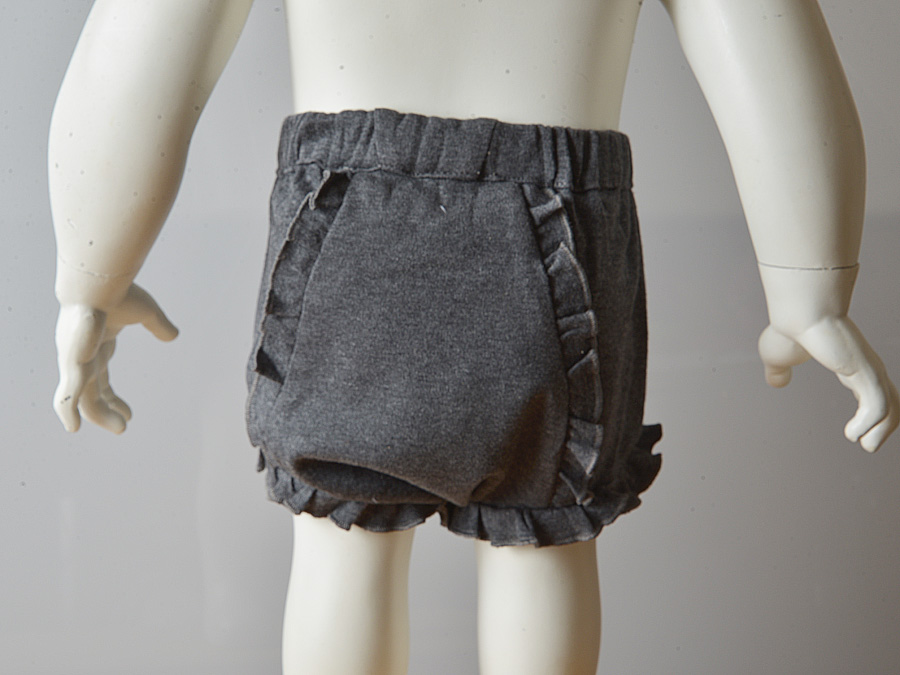 Classic Gray Color Diaper Cover Ruffled