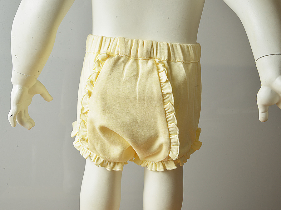 Pastel Yellow Color. Diaper Cover Ruffled