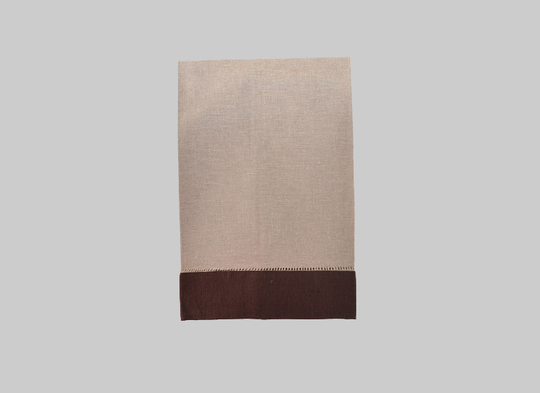 Almond & Brown Border, Guest Towel