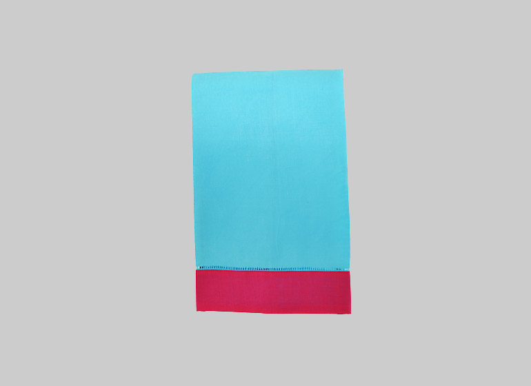 Aqua Blue & Hot Pink Border, Guest Towel