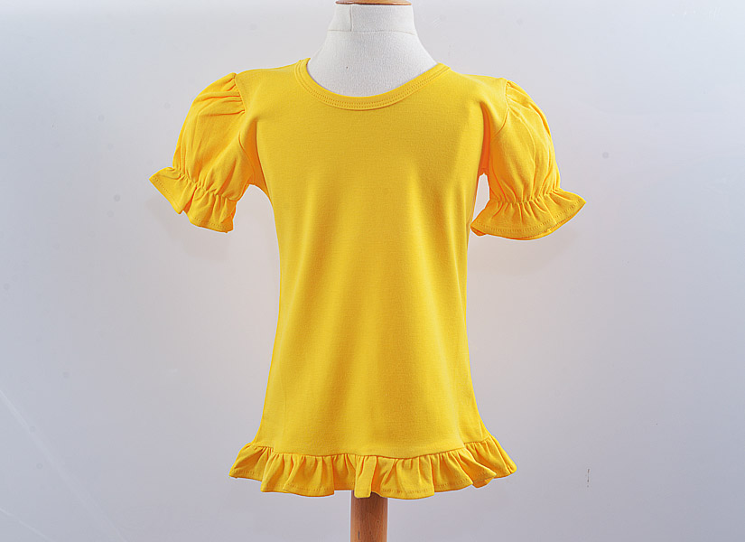 LSU Gold Color Girl Toddler Ruffle Shirt