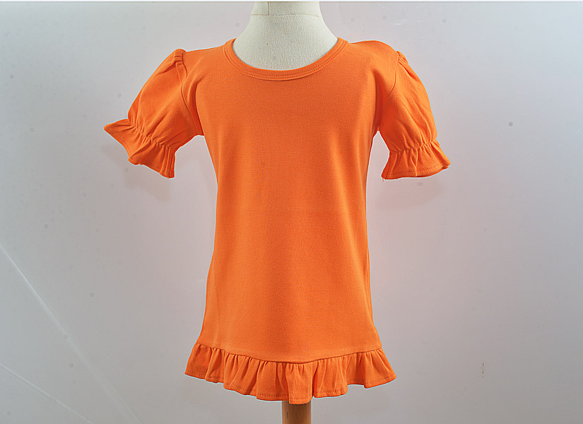 Hot Orange Girl toddler ruffle shirt