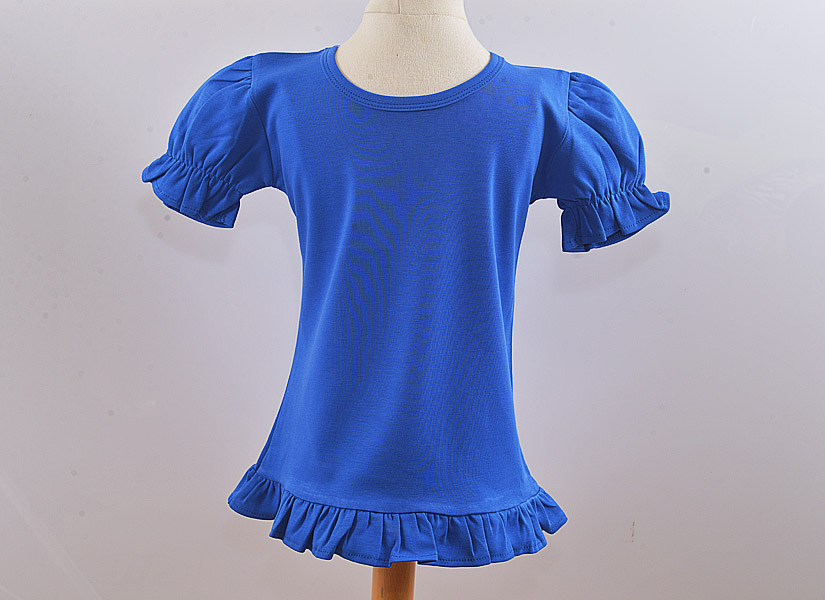 Virginia Blue color Girl Toddler Ruffles Shirt
