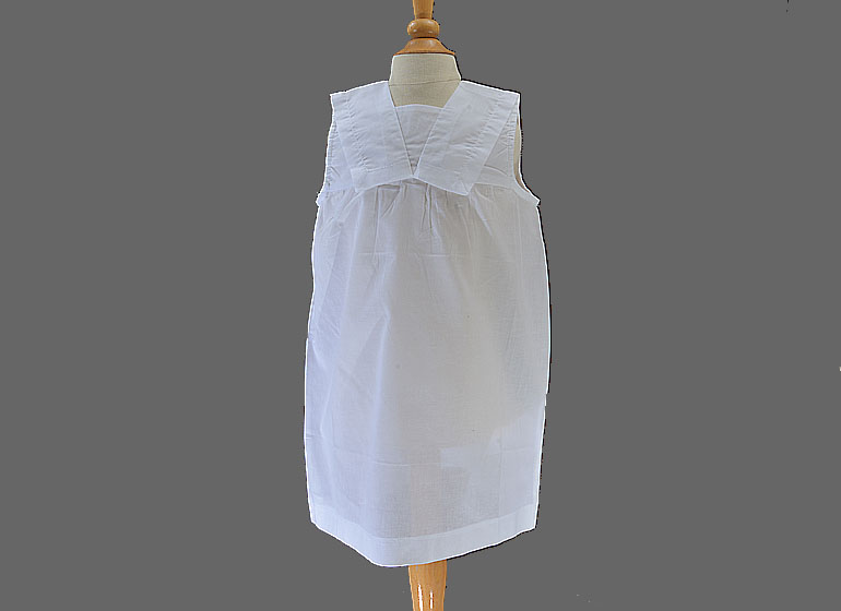 Girl Todler Soft White Sleeveless Sailor Collar