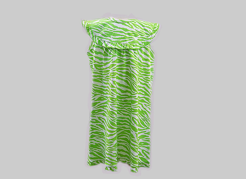 Hot Green Zebra Girl Toddler Sleeveless Dress