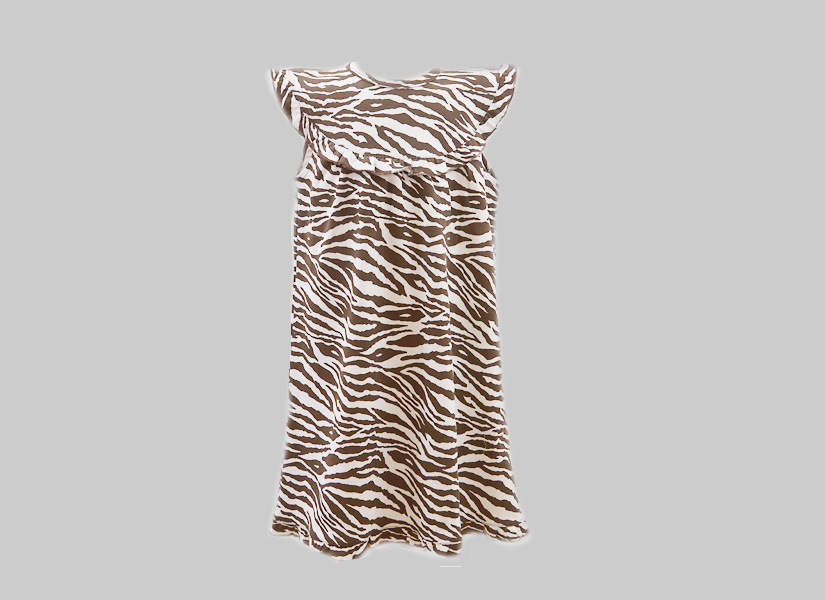 brown zebra girl toddler sleeveless dress