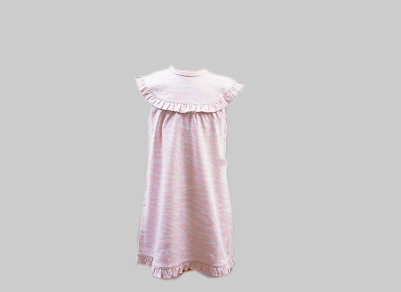 Peach Zebra Girl Toddler Sleeveless Dress