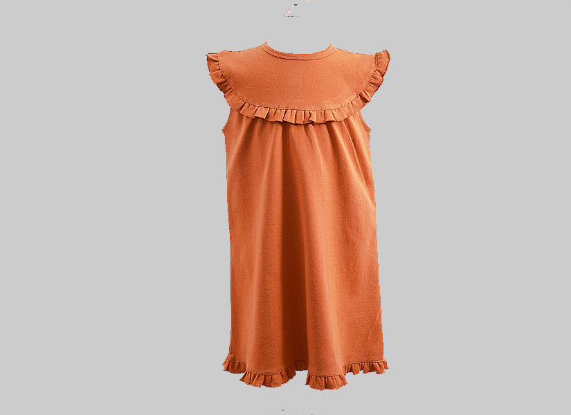 Burnt Orange girl toddler sleeveless dress