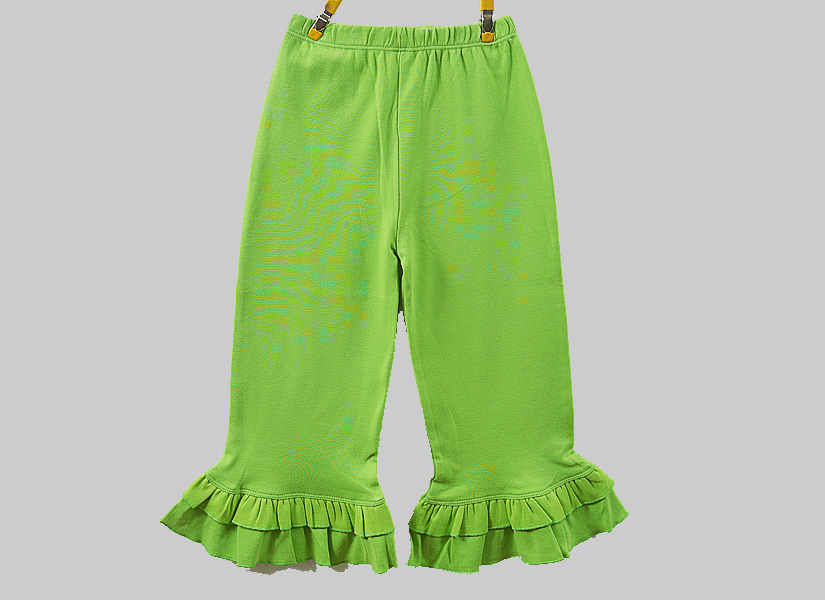 Hot Green, Girl Toddler Ruffle Flare Pant