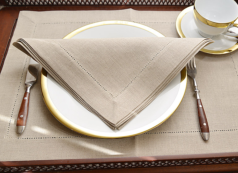 Linen Flax Linen Napkin 20"x20" Linen Hemstitch
