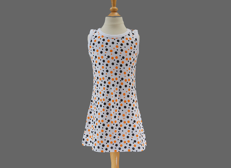 Dress Toddler Girls A Line Purple & Gold Polka Dots, Orange & Black, Hot Pink Hot Green Dots