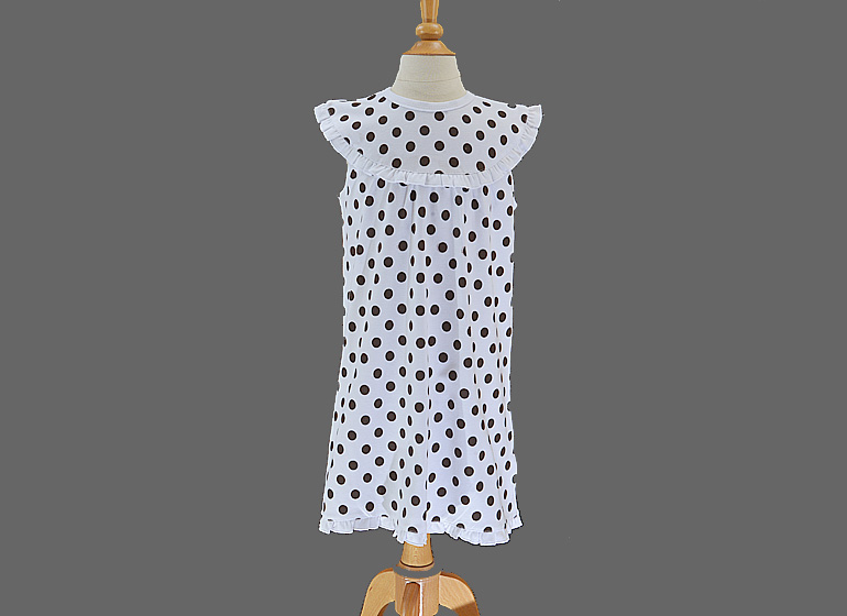 Dress Girl Toddler Big Hot Green Dots, Black Dots, Peach Dots Borwn Dots