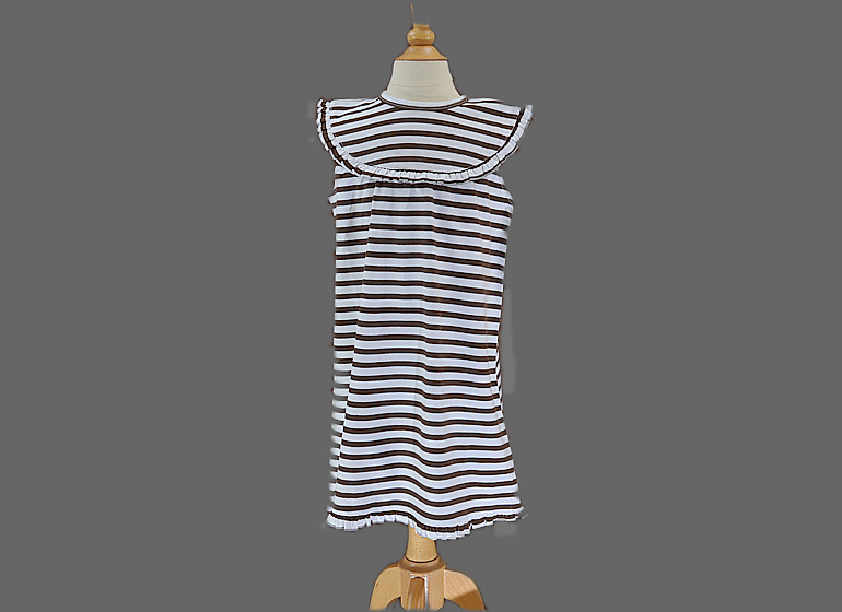 Brown Stripes, Girl Toddler, Sleeveless Dress