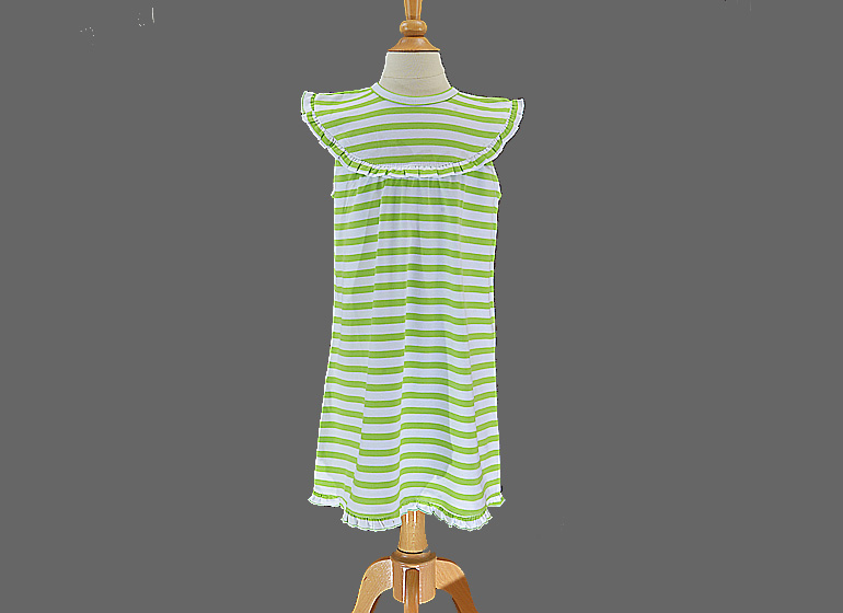 Hot Green Stripes, Girl Toddler, Sleeveless Dress