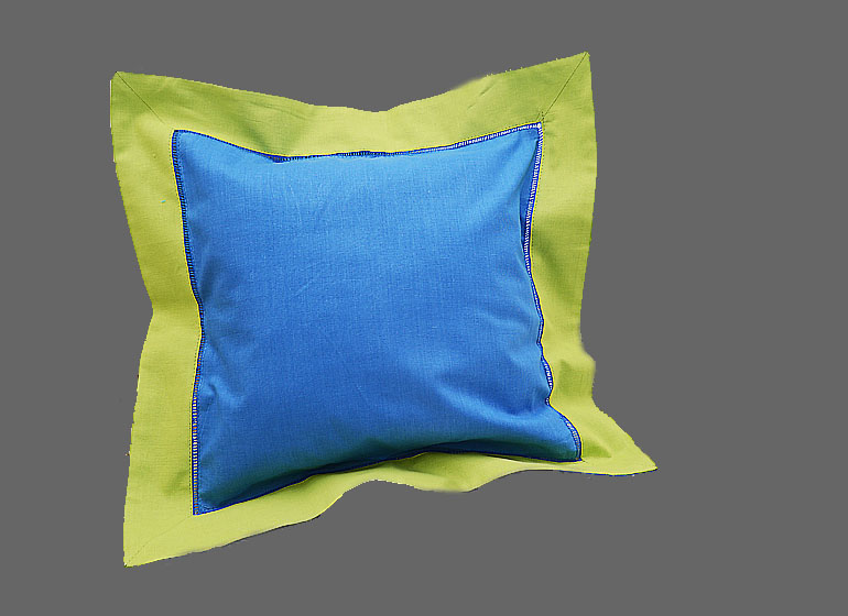 baby hemstitch pillow sham, french Blue & hot green color