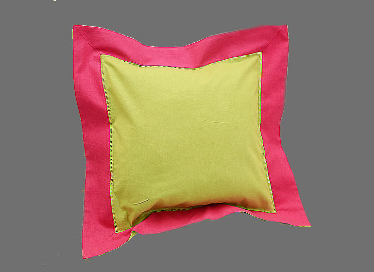 baby hemstitch pillow sham, Hot Green & Hot Pink Color