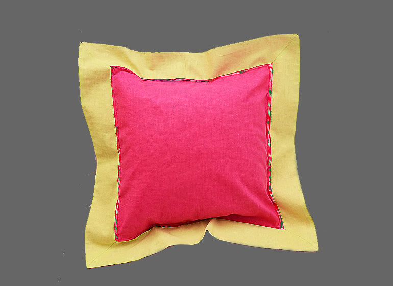baby hemstitch pillow sham, Hot Pink & Gold