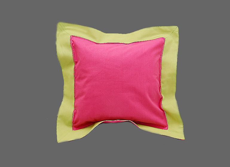 baby hemstitch pillow sham, Hot Pink & Hot Green